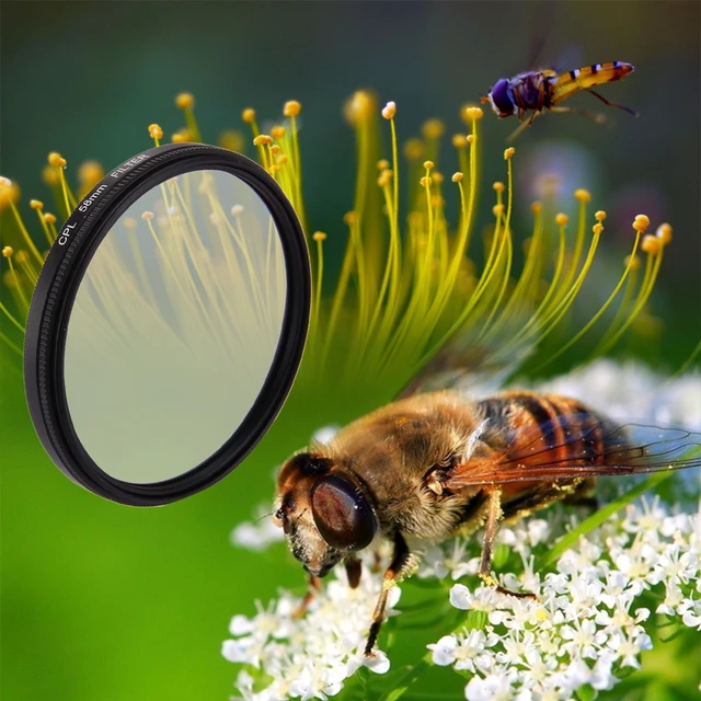 Alt view image 7 of 7 - 58mm 3 in 1 Round Circle CPL Lens Filter with Cap for GoPro HERO7 Black/6 /5