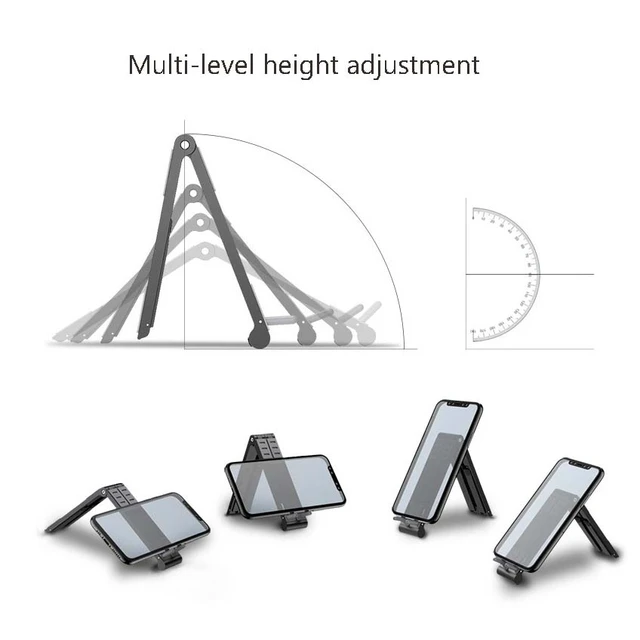 Alt view image 4 of 7 - Metal Laptop Stand Computer Cooling Folding Mini Flat Raised Bracket (Gray)