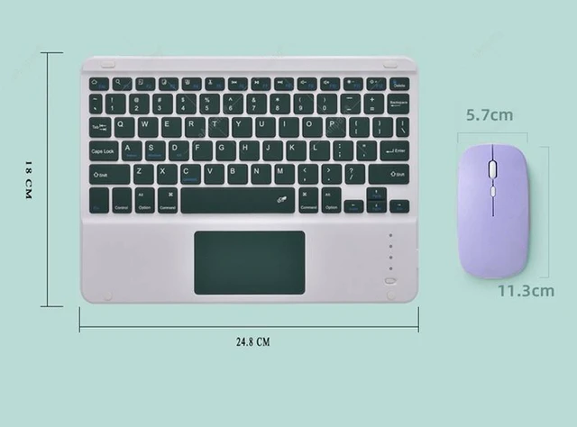Alt view image 2 of 5 - 871 9.7 Inch Portable Tablet Bluetooth Keyboard With Touchpad + Mouse Set for iPad(Pink + Mouse) (Yellow + Mouse)