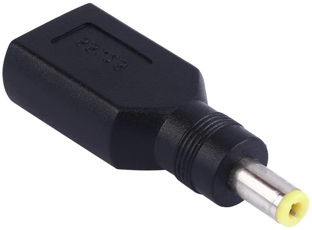Alt view image 2 of 3 - 5.5 x 2.5mm Male to for Big Square USB Female Plug Power Adapter For Thinkpad / ThinkBook / Xiaoxin (Black)