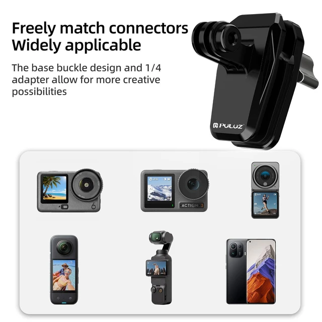 Alt view image 7 of 7 - PULUZ Motorcycle Windshield Clip Bracket Camera Mount (Black)