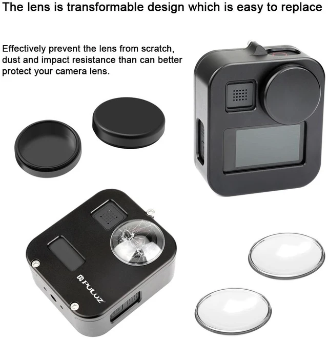 Alt view image 3 of 14 - PULUZ Housing Shell CNC Aluminum Alloy Protective Cage for GoPro Max(Black)