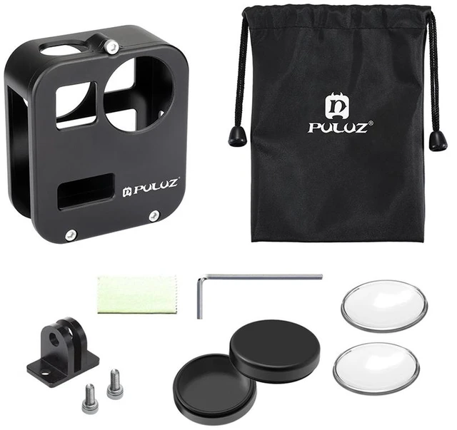 Alt view image 5 of 14 - PULUZ Housing Shell CNC Aluminum Alloy Protective Cage for GoPro Max(Black)