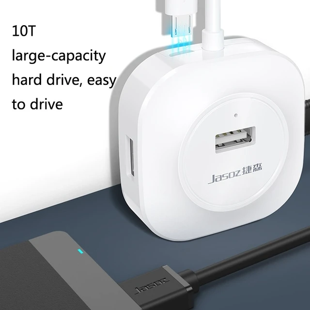 Alt view image 3 of 5 - Jasoz High-Speed USB2.0 4-Ports HUB 1 to 4 Docking HUB, Colour: White 0.3m White 0.3m