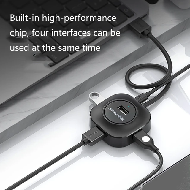 Alt view image 4 of 5 - Jasoz High-Speed USB2.0 4-Ports HUB 1 to 4 Docking HUB, Colour: White 0.3m White 0.3m