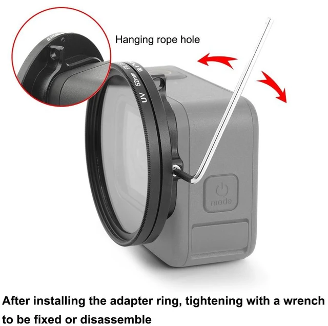 Alt view image 2 of 5 - PULUZ 52mm UV Lens Filter for GoPro HERO12 Black /11 Black Mini /11 Black /10 Black /9 Black, with Adapter Ring
