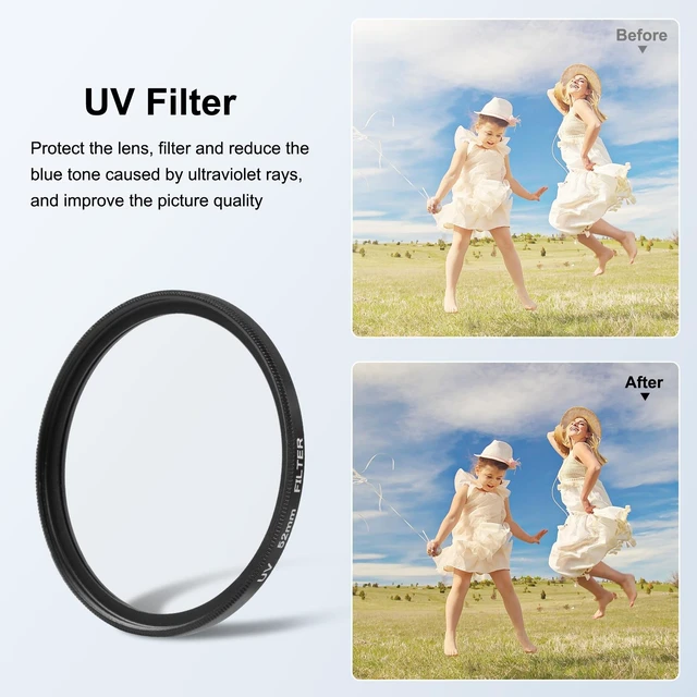 Alt view image 3 of 5 - PULUZ 52mm UV Lens Filter for GoPro HERO12 Black /11 Black Mini /11 Black /10 Black /9 Black, with Adapter Ring