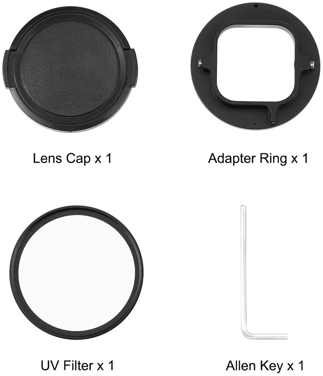 Alt view image 5 of 5 - PULUZ 52mm UV Lens Filter for GoPro HERO12 Black /11 Black Mini /11 Black /10 Black /9 Black, with Adapter Ring