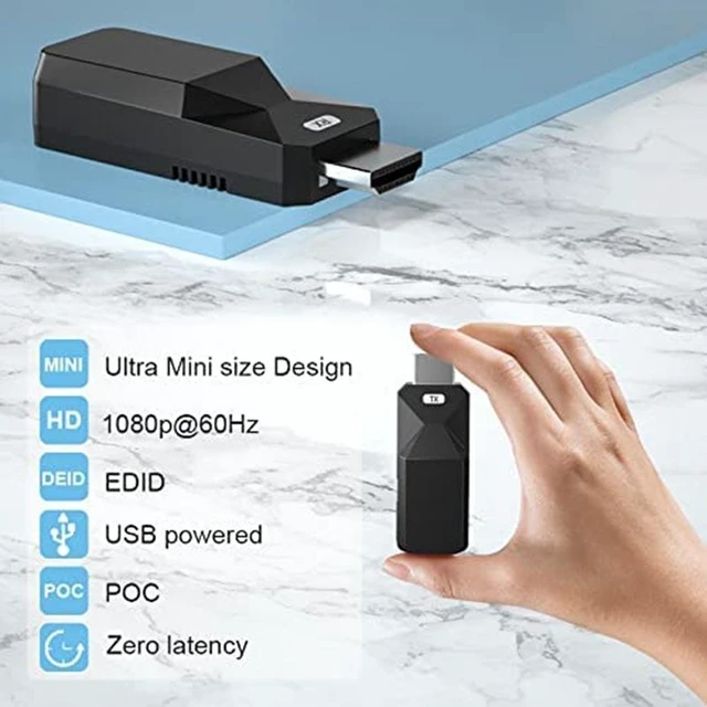 Alt view image 3 of 6 - HDMI Extender 165ft Audio Video 1080P Over Cat5 Cat6 Ethernet Cable Transmit Lossless Signal HDMI Long Distance Extension Adapter