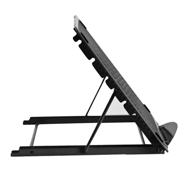 Alt view image 3 of 6 - Portable Desktop Folding Cooling Metal Mesh Adjustable Ventilated Holder(Black)