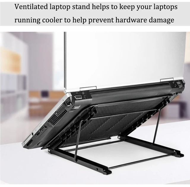 Alt view image 6 of 6 - Portable Desktop Folding Cooling Metal Mesh Adjustable Ventilated Holder(Black)