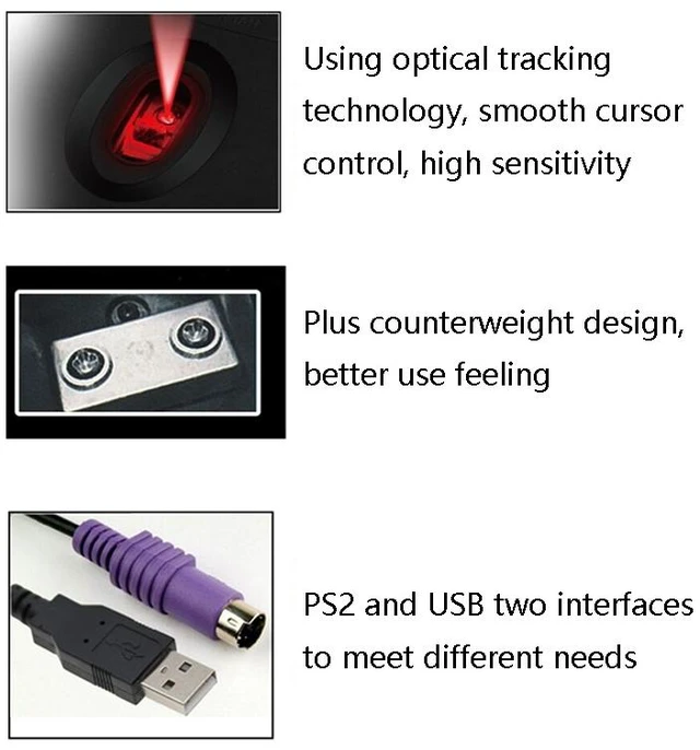Alt view image 3 of 8 - 2 PCS Cadeva 006 3 Keys Wired Mouse Household Computer Mouse(USB Interface)