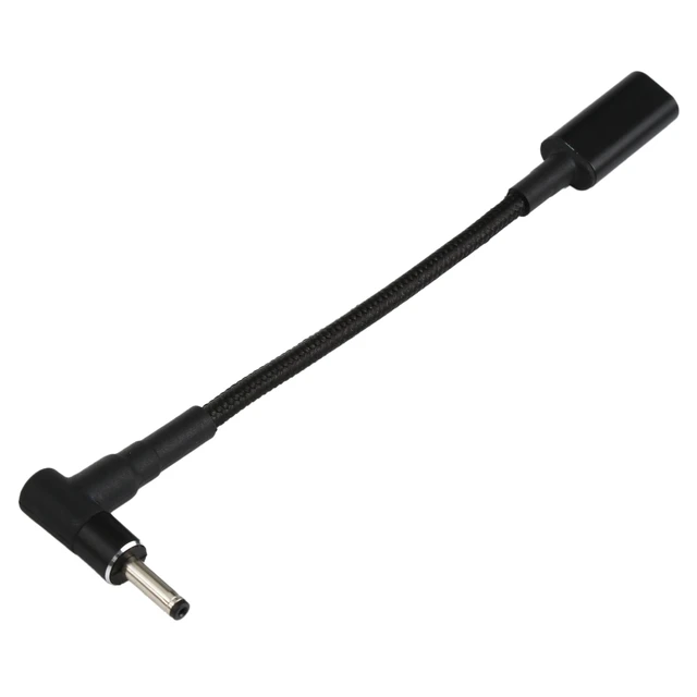 Alt view image 2 of 3 - PD 100W 18.5-20V 3.0 x 1.0mm Elbow to USB-C / Type-C Adapter Nylon Braid Cable