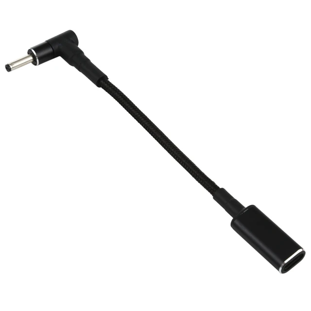 Alt view image 3 of 3 - PD 100W 18.5-20V 3.0 x 1.0mm Elbow to USB-C / Type-C Adapter Nylon Braid Cable