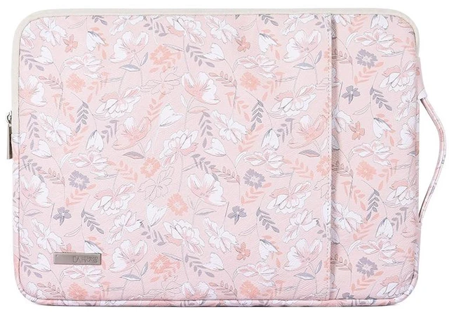 Main image of G4-89 PU Laptop Case Tablet Sleeve Bag with Telescoping Handle, Size: 12 Inch 12 Inch (Light Pink)