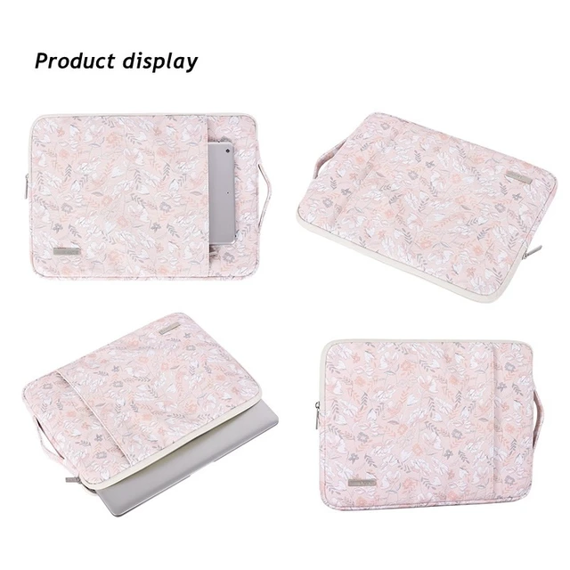 Alt view image 2 of 3 - G4-89 PU Laptop Case Tablet Sleeve Bag with Telescoping Handle, Size: 12 Inch 12 Inch (Light Pink)