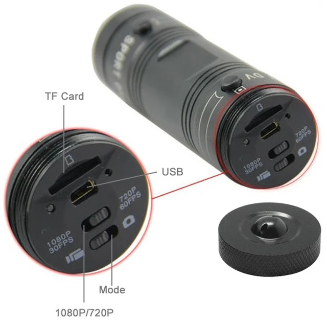Alt view image 6 of 14 - F9 Full HD 1080P Action Helmet Camera / Sports Camera / Bicycle Camera, Support TF Card, 120 Degree Wide Angle Lens