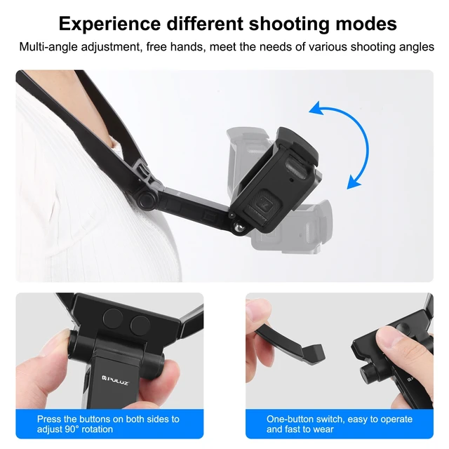 Alt view image 4 of 6 - PULUZ Lazy Adjustable Neck Bracket for GoPro Action Camera Smartphones (Black)