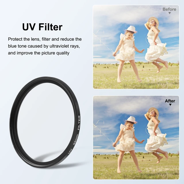Alt view image 4 of 7 - For Insta360 Ace Pro PULUZ 52mm UV Lens Filter Adapter Ring with Lens Cover (Black) (Black)