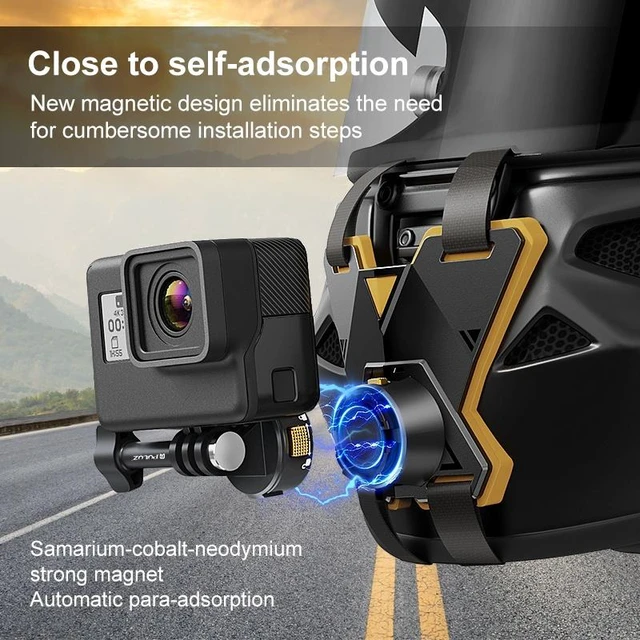 Main image of PULUZ Magnetic Quick Release Motorcycle Helmet Chin Strap Mount (Black)