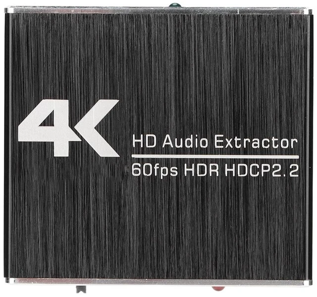Alt view image 2 of 4 - AY78V20 4K 60Hz HDMI 2.0 Audio Splitter 5.1 ARC HD-MI Audio Extractor HDCP 2.2 HDR10 Audio Converter 4K HD-MI Optical TOSLINK SPDIF