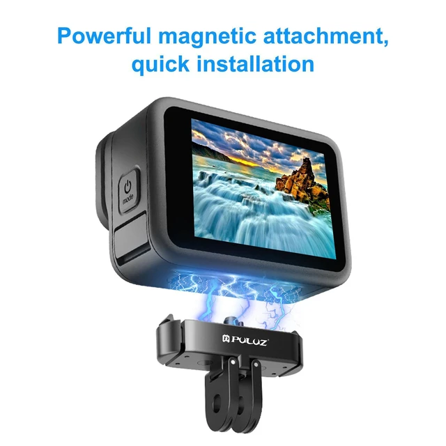 Alt view image 6 of 7 - For GoPro HERO13 Black PULUZ Magnetic Quick Release Metal Base (Black)