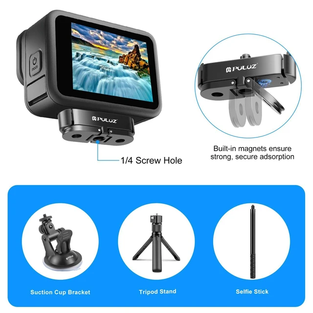 Alt view image 7 of 7 - For GoPro HERO13 Black PULUZ Magnetic Quick Release Metal Base (Black)