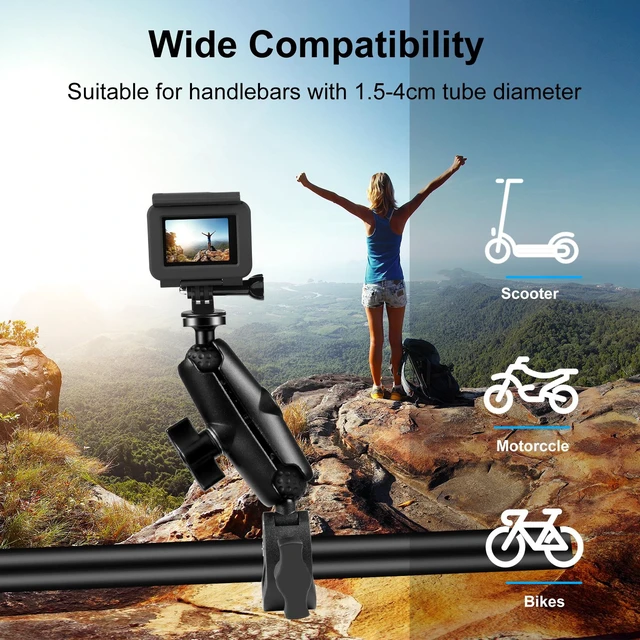 Alt view image 4 of 6 - PULUZ Motorcycle Crab Clamp Handlebar Fixed Mount Holder for GoPro and Other Action Cameras(Black)