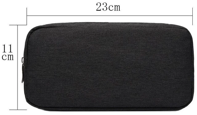 Main image of Multi-functional Headphone Charger Data Cable Storage Bag Power Pack, Size: L, 23 x 11.5 x 5.5cm (Black)