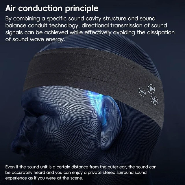 Alt view image 2 of 7 - Mucro B01 Turban Style Wireless Bluetooth Headset Sports Headband (Black)