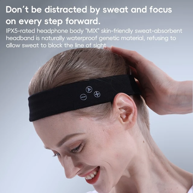 Alt view image 4 of 7 - Mucro B01 Turban Style Wireless Bluetooth Headset Sports Headband (Black)