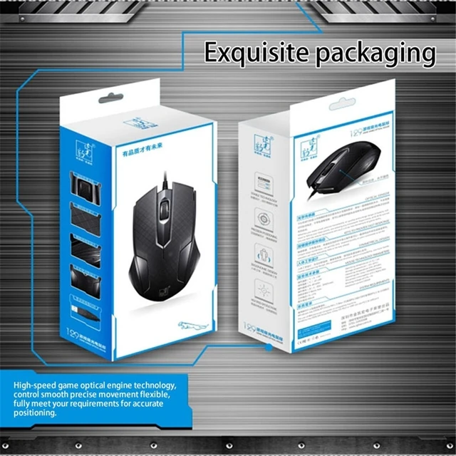 Alt view image 3 of 7 - 129 USB Universal Wired Optical Gaming Mouse with Counter Weight, Length: 1.3m(Black)