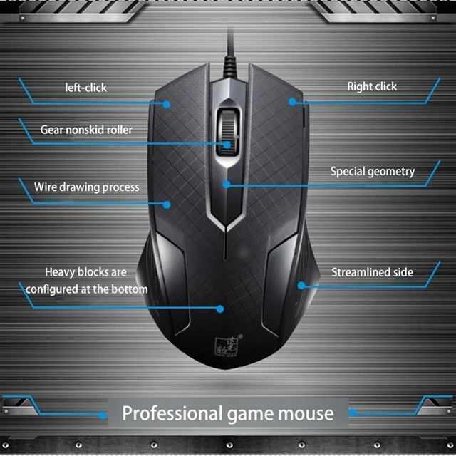 Alt view image 5 of 7 - 129 USB Universal Wired Optical Gaming Mouse with Counter Weight, Length: 1.3m(Black)