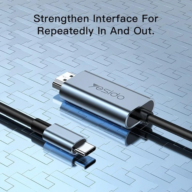 Alt view image 5 of 6 - Yesido HM10 USB-C / Type-C to HDMI HD Adapter Cable HM10