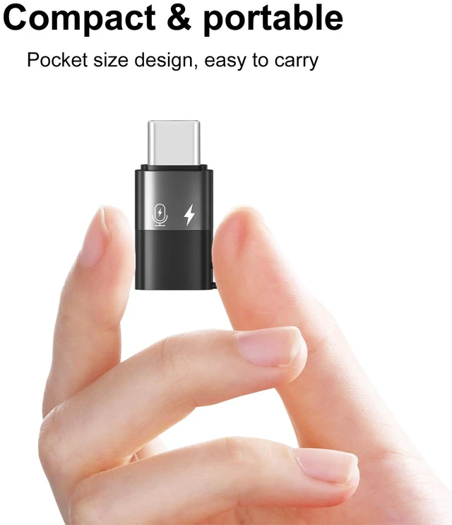 Alt view image 3 of 4 - PULUZ 8 Pin to USB-C / Type-C OTG Adapter (Black) (Black)