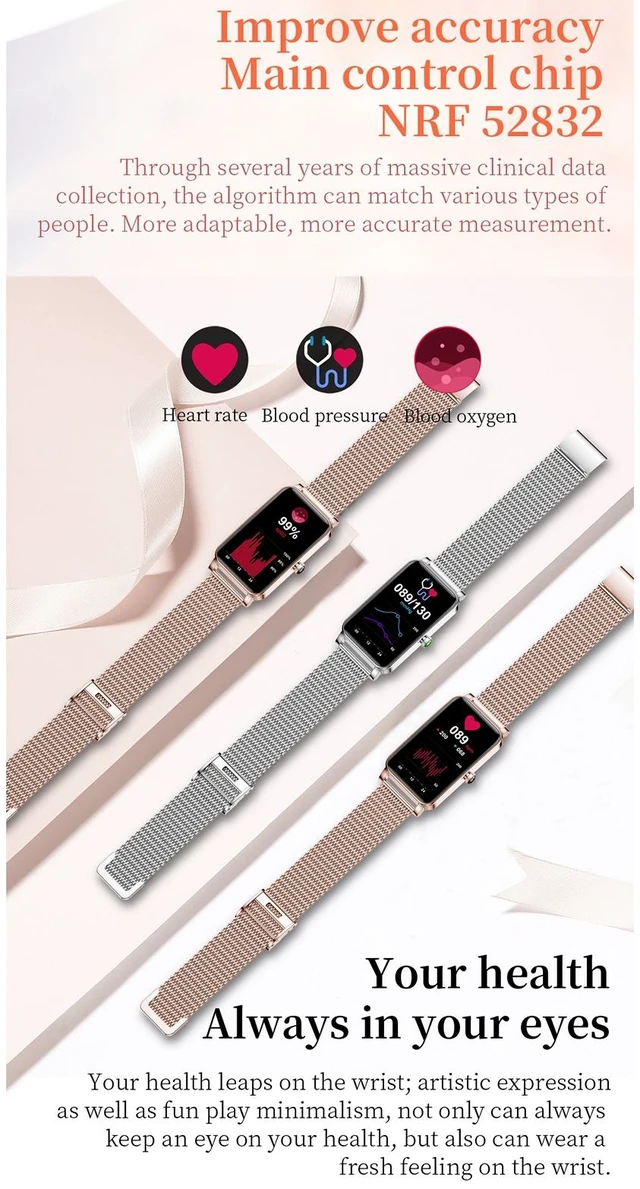 Alt view image 2 of 14 - ZX19 1.45 inch HD Screen Bluetooth 5.0 IP68 Waterproof Women Smart Watch, Support Sleep Monitor / Menstrual Cycle Reminder / Heart Rate Monitor / Blood Oxygen Monitoring, Style: Steel Strap