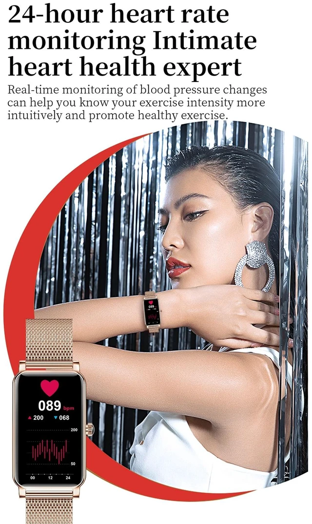 Alt view image 3 of 14 - ZX19 1.45 inch HD Screen Bluetooth 5.0 IP68 Waterproof Women Smart Watch, Support Sleep Monitor / Menstrual Cycle Reminder / Heart Rate Monitor / Blood Oxygen Monitoring, Style: Steel Strap