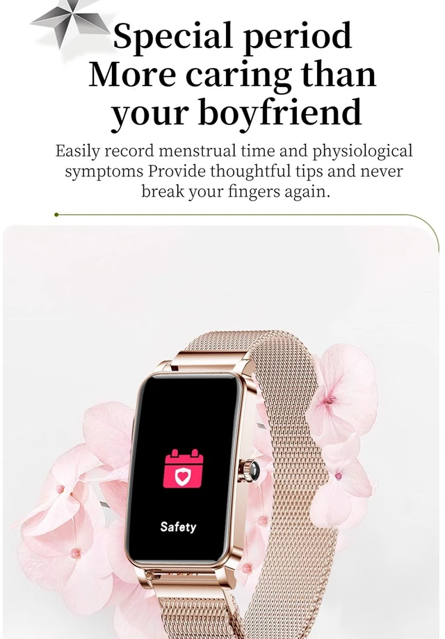 Alt view image 4 of 14 - ZX19 1.45 inch HD Screen Bluetooth 5.0 IP68 Waterproof Women Smart Watch, Support Sleep Monitor / Menstrual Cycle Reminder / Heart Rate Monitor / Blood Oxygen Monitoring, Style: Steel Strap