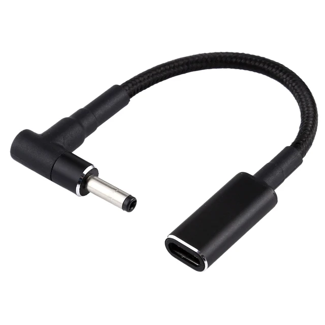 Main image of PD 100W 18.5-20V 4.0 x 1.35mm Elbow to USB-C / Type-C Adapter Nylon Braid Cable