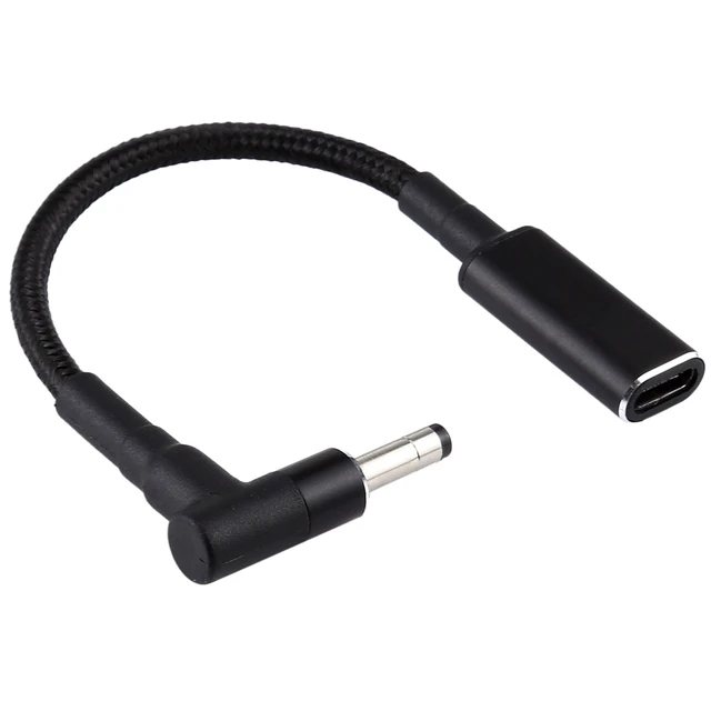 Alt view image 2 of 3 - PD 100W 18.5-20V 4.0 x 1.35mm Elbow to USB-C / Type-C Adapter Nylon Braid Cable