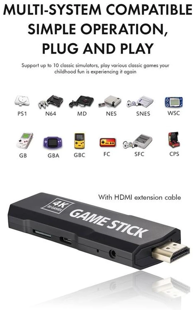 Alt view image 3 of 10 - GD10 2.4G Wireless 4K HD TV Game Console PSP Game Box 128G Built-in 40,000 Games 128G Built-in 40,000 Games