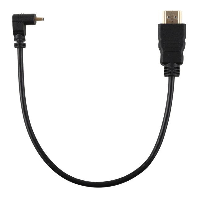 Alt view image 2 of 2 - 30cm 4K HDMI Male to Micro HDMI Positive Angled Male Gold-plated Connector Adapter Cable