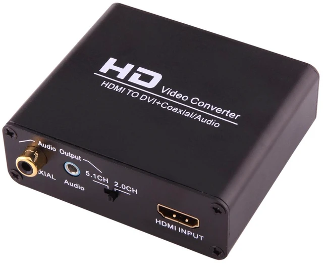 Alt view image 2 of 7 - NEWKENG X5 HDMI to DVI with Audio 3.5mm Coaxial Output Video Converter, EU Plug (Style 1)