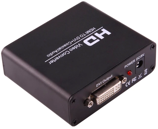 Alt view image 3 of 7 - NEWKENG X5 HDMI to DVI with Audio 3.5mm Coaxial Output Video Converter, EU Plug (Style 1)