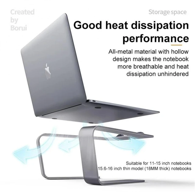 Alt view image 2 of 5 - BONERUY P49 Aluminium Alloy Heat-Dissipating Notebook Holder Storage Heightened Holder(Silver)