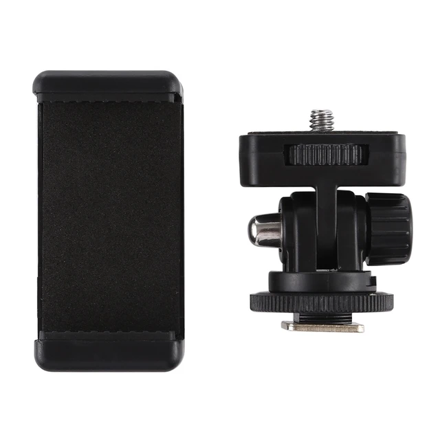 Alt view image 7 of 7 - PULUZ 1/4 inch Screw Thread Cold Shoe Tripod Mount Adapter with Phone Clamp