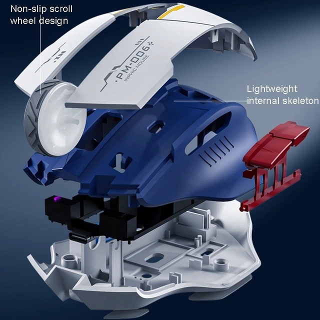 Alt view image 5 of 14 - Inphic F9 Mecha Wireless Mouse Charging Office Game Mouse F9 Mecha (Single Model 2.4G)
