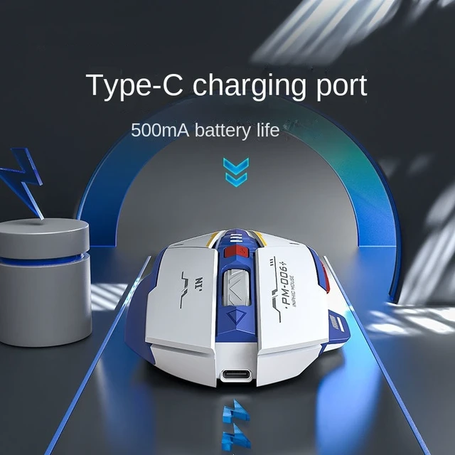 Alt view image 7 of 14 - Inphic F9 Mecha Wireless Mouse Charging Office Game Mouse F9 Mecha (Single Model 2.4G)