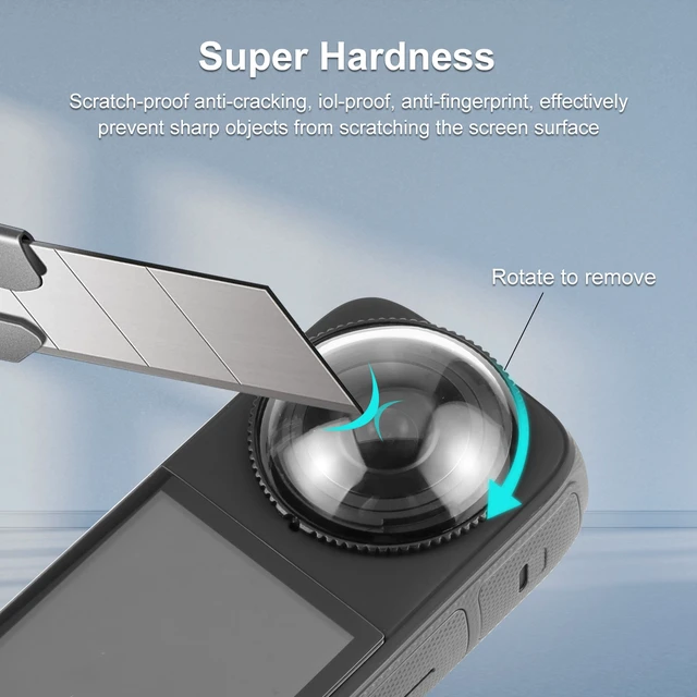 Alt view image 5 of 6 - For Insta360 X4 PULUZ Rotation Optical Glass Lens Guard Protective Cover (Transparent) (Transparent)