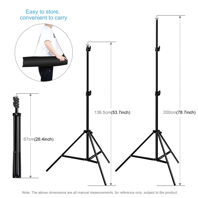 Alt view image 2 of 5 - 2 x 2m Photo Studio Background Support Stand Backdrop Crossbar Bracket(Black) (Black)